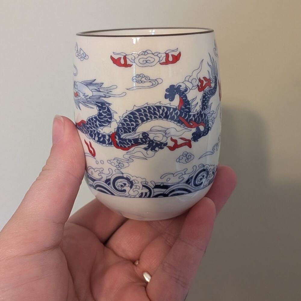 Vintage Mia Ko's Best Cermaic Hand Painted Tea Cup / Yunomi Tumbler
